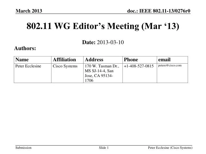 802 11 wg editor s meeting mar 13