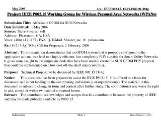 Project: IEEE P802.15 Working Group for Wireless Personal Area Networks (WPANs)