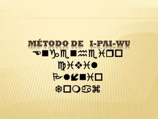 m todo de i pai wu