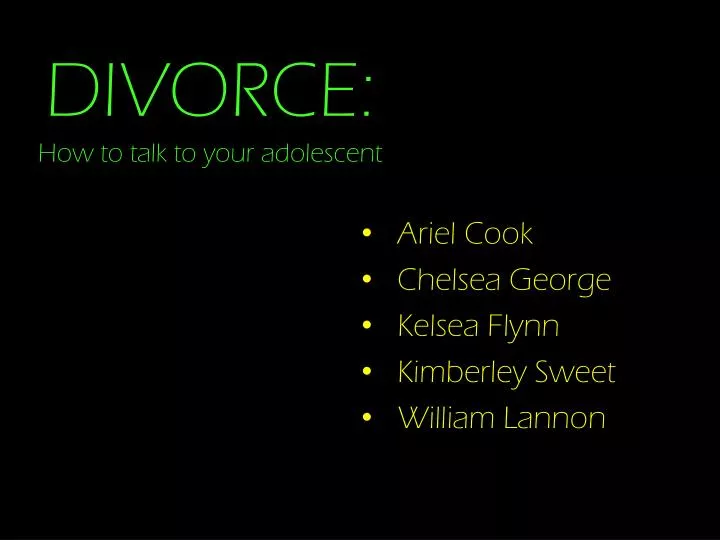 divorce how to talk to your adolescent