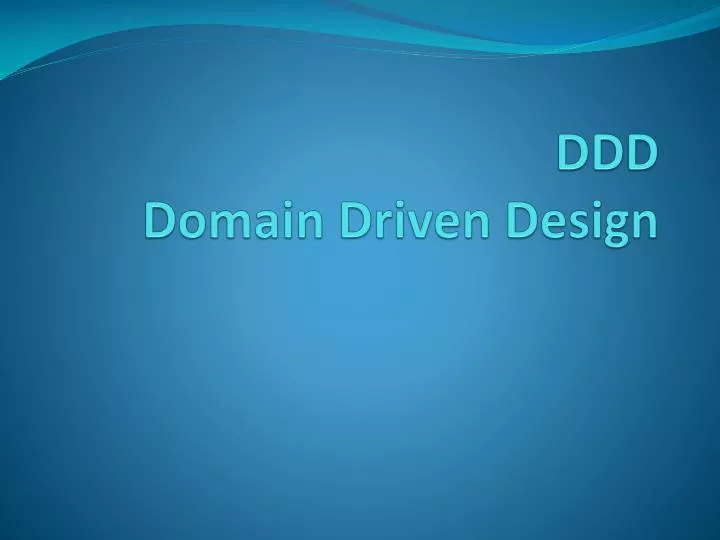 ddd domain driven design