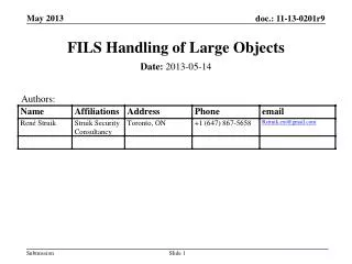 FILS Handling of Large Objects