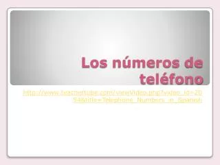 los n meros de tel fono