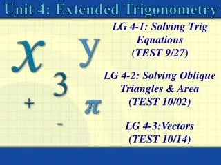 LG 4-1: Solving Trig Equations (TEST 9/27)
