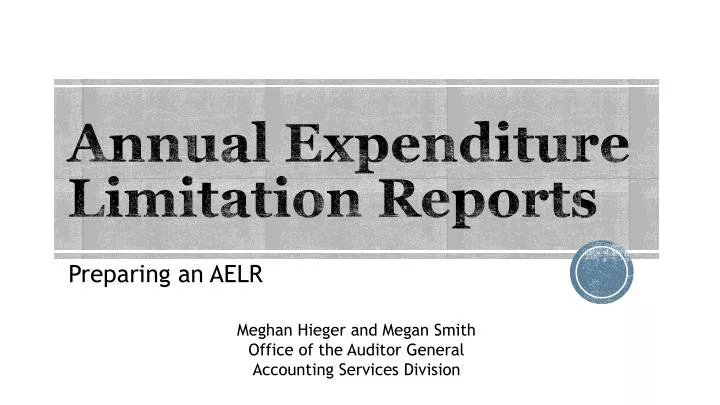 annual expenditure limitation r eports