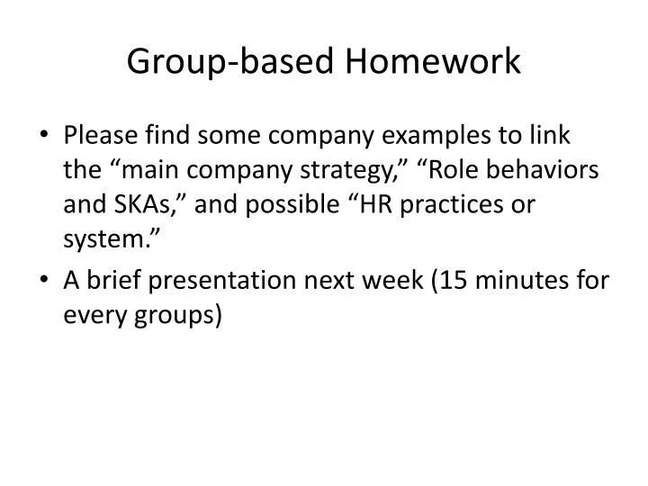 group based homework