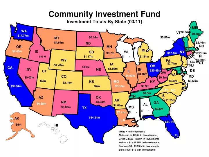 community investment fund investment totals by state 03 11
