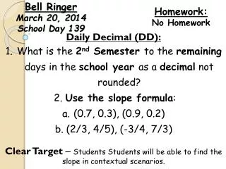 Bell Ringer March 20, 2014 School Day 139