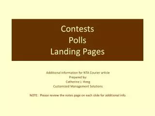 Contests Polls Landing Pages