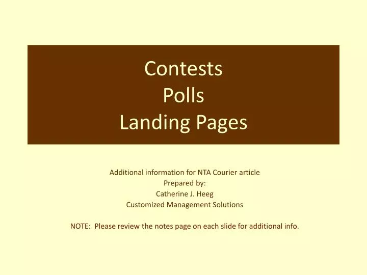 contests polls landing pages