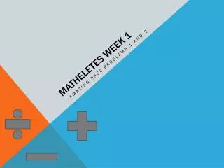 Matheletes week 1