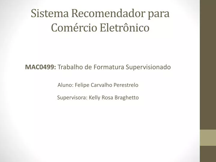 sistema recomendador para com rcio eletr nico