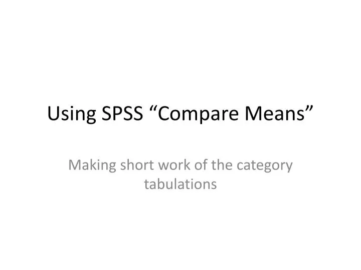 using spss compare means