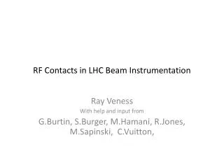 RF Contacts in LHC Beam Instrumentation