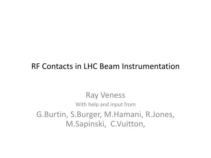 rf contacts in lhc beam instrumentation