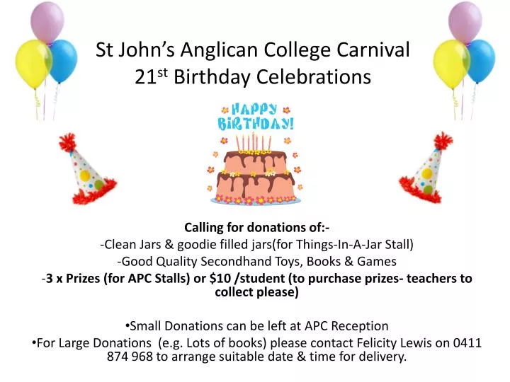 st john s anglican college carnival 21 st birthday celebrations