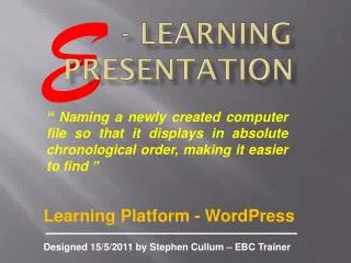 - LEARNING presentation