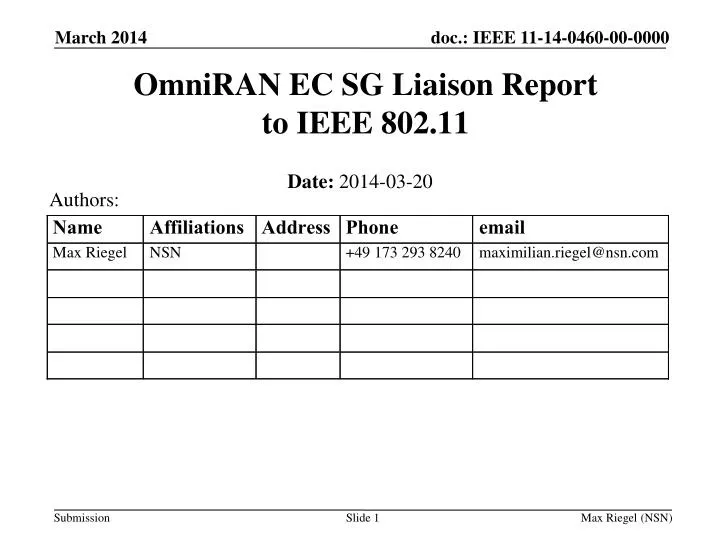 omniran ec sg liaison report to ieee 802 11