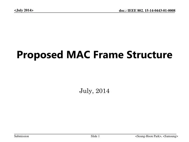 proposed mac frame structure