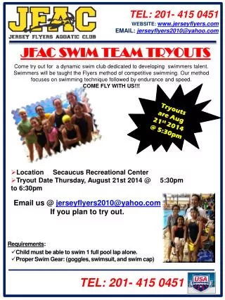 JFAC SWIM TEAM TRYOUTS