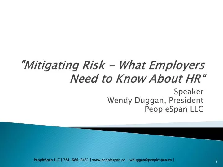 mitigating risk what employers need to know about hr