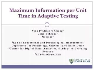 Maximum Information per Unit Time in Adaptive Testing