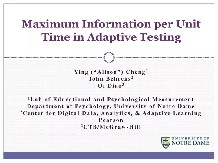 maximum information per unit time in adaptive testing