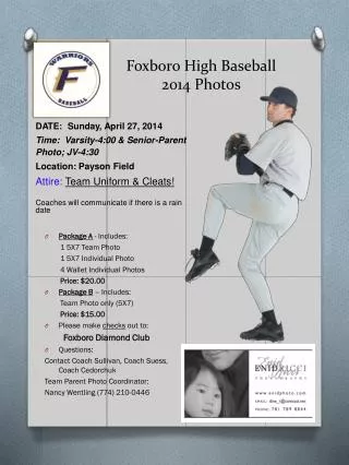 Foxboro High Baseball 2014 Photos