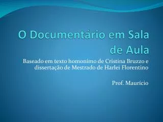 o document rio em sala de aula