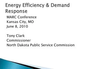Energy Efficiency &amp; Demand Response