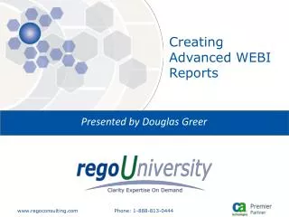 Creating Advanced WEBI Reports