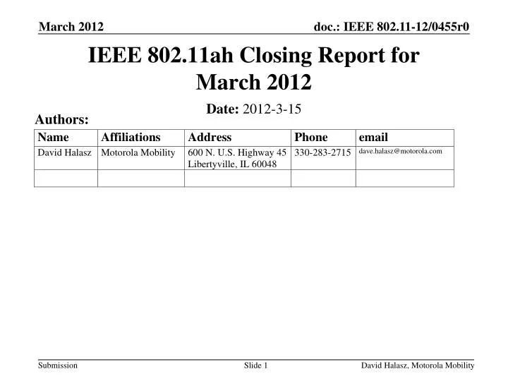 ieee 802 11ah closing report for march 2012