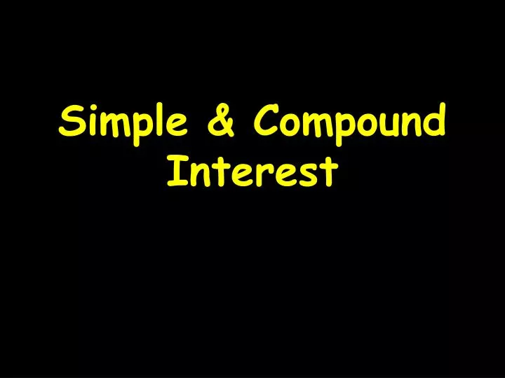 simple compound interest