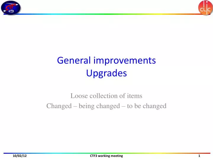 general improvements upgrades