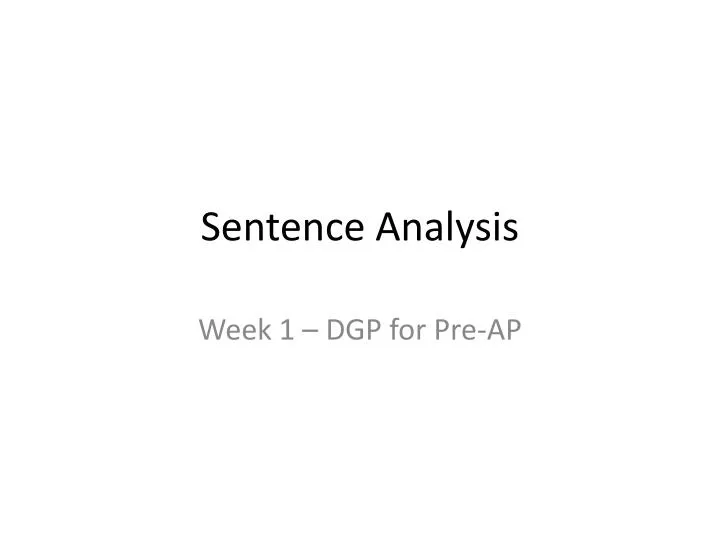 sentence analysis