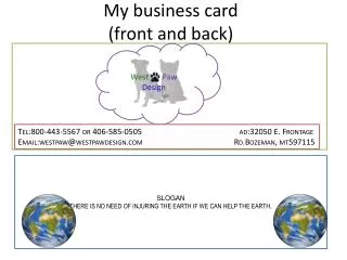 My business card (front and back)