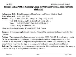 Project: IEEE P802.15 Working Group for Wireless Personal Area Networks (WPANs)