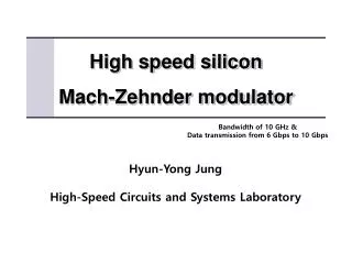 High speed silicon Mach- Zehnder modulator