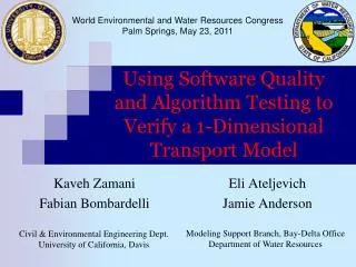 Using Software Quality and Algorithm Testing to Verify a 1-Dimensional Transport Model