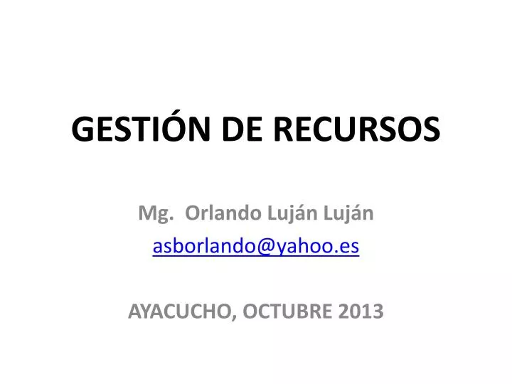 gesti n de recursos