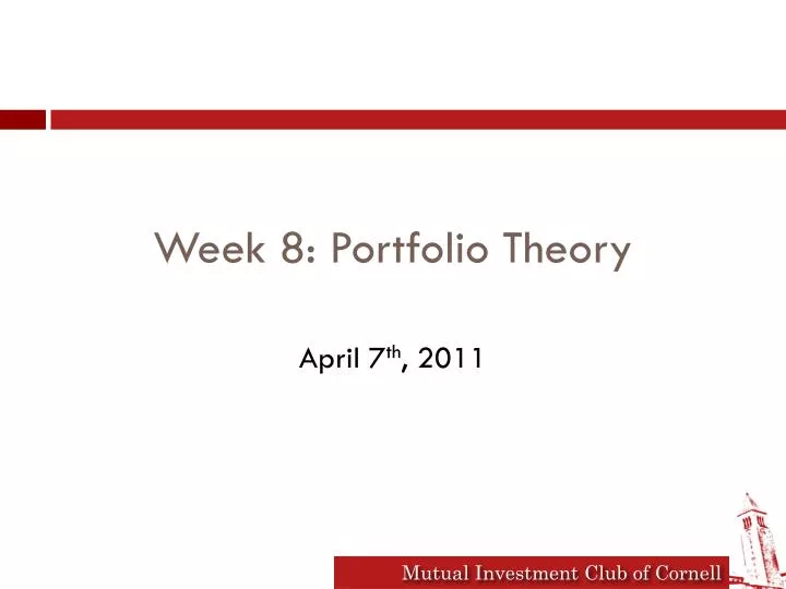 week 8 portfolio theory