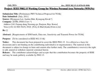 Project: IEEE P802.15 Working Group for Wireless Personal Area Networks (WPANs)