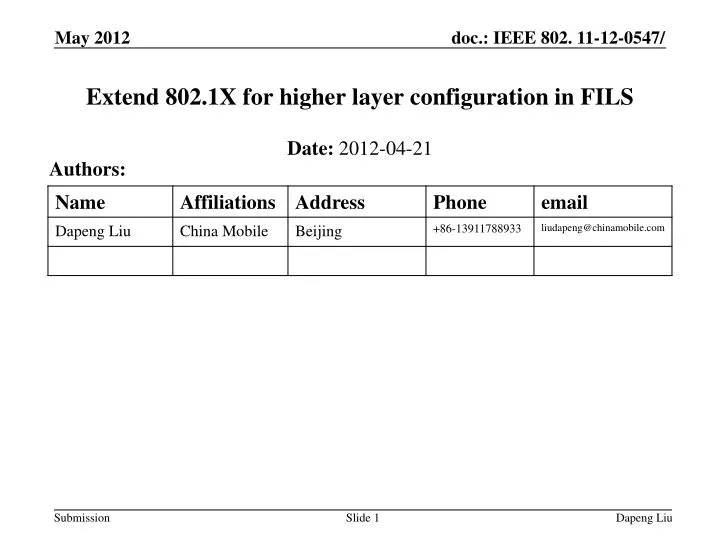 extend 802 1x for higher layer configuration in fils