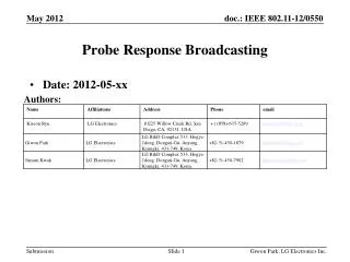 Probe Response Broadcasting