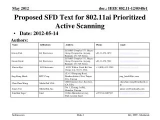 Proposed SFD Text for 802.11ai Prioritized Active Scanning