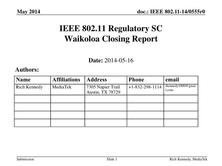 ieee 802 11 regulatory sc waikoloa closing report