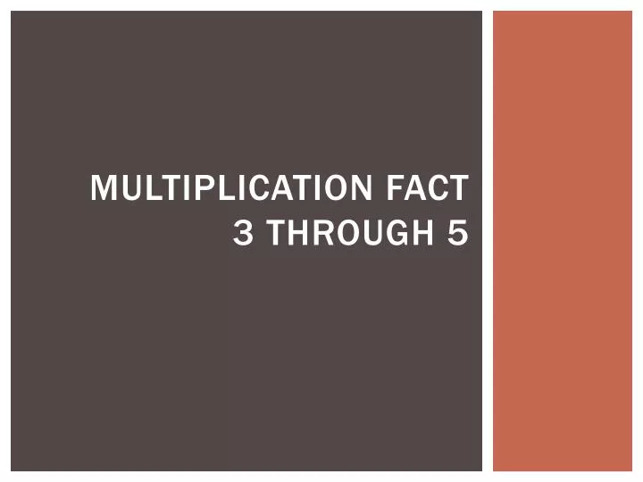 multiplication fact 3 through 5