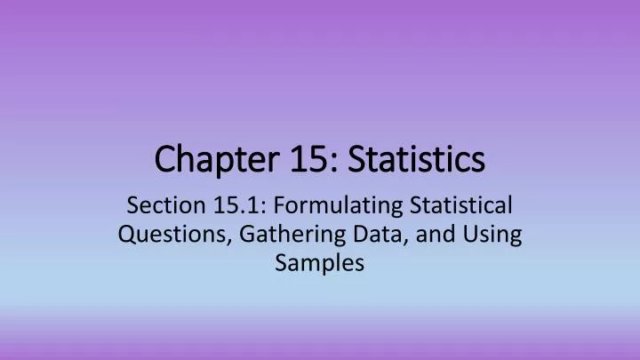 chapter 15 statistics