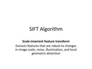 SIFT Algorithm