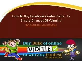 Buy Facebook contest votes